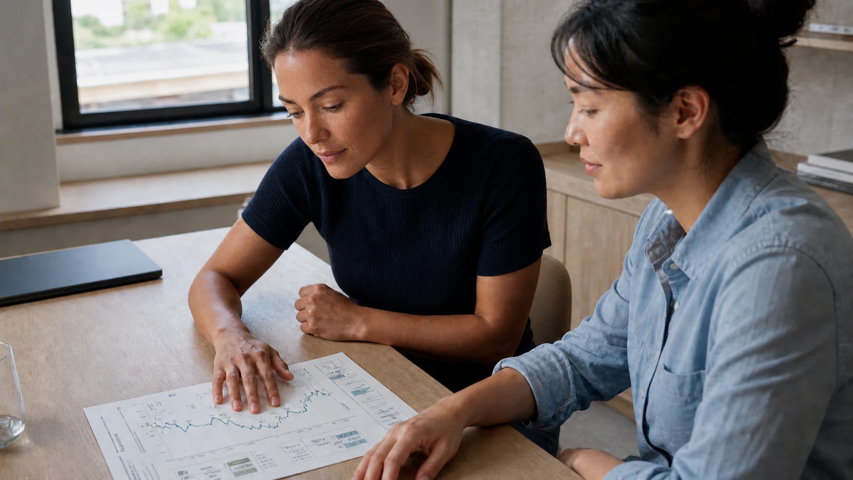 A member reviewing a cognitive health record with a clinician