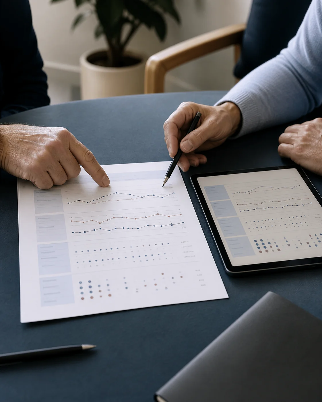 A member and clinician reviewing the same longitudinal record